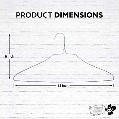 100 Pack 18 Inch Wire Hangers for Standard Clothes