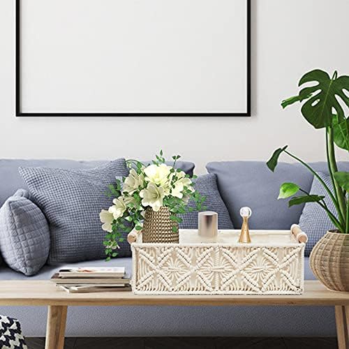 HOSROOME Woven Macrame Storage Baskets Set of 2