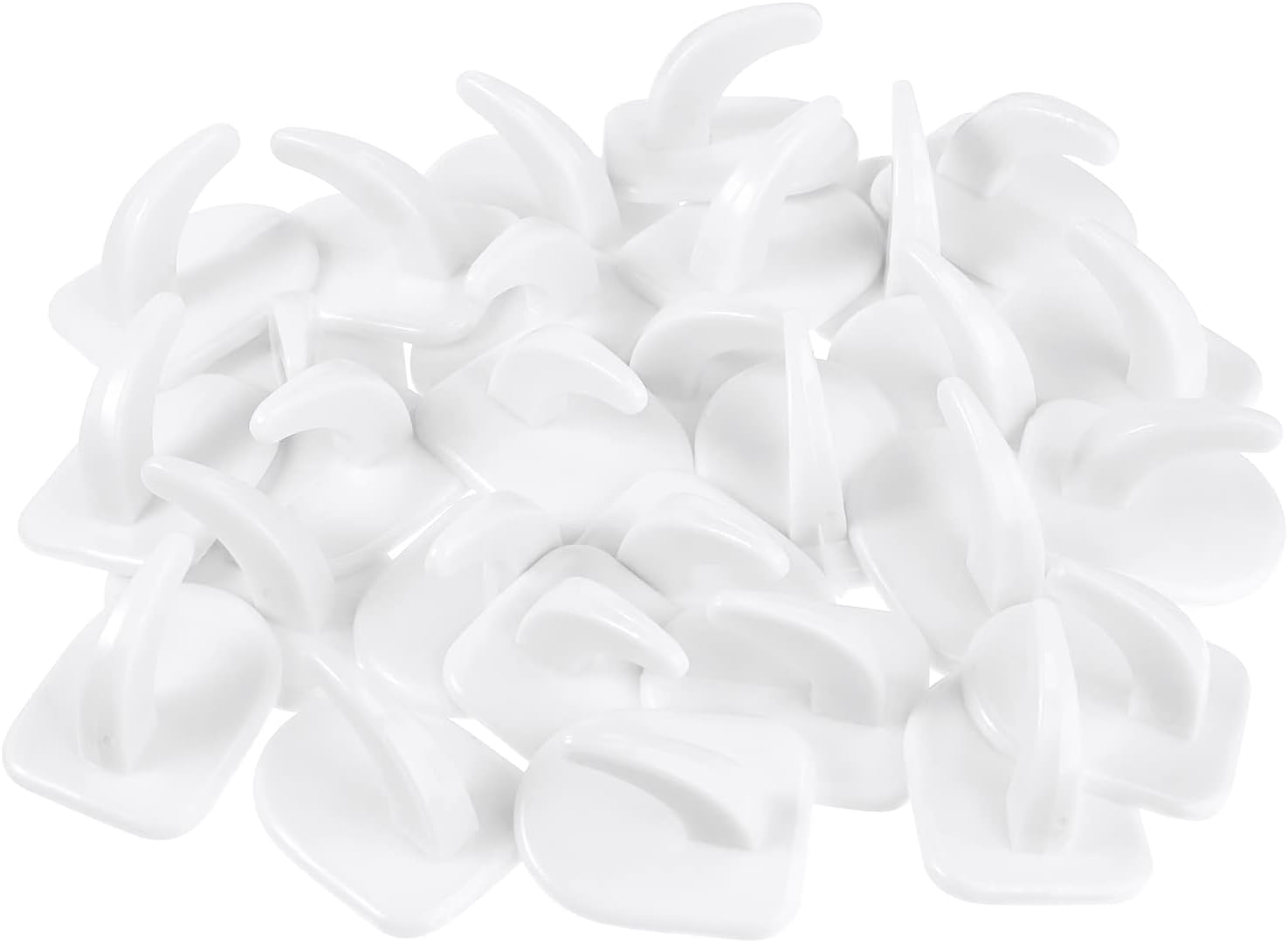 Jetec 60 Piece White Reusable Adhesive Hooks