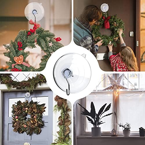 HangerSpace Suction Cup Hooks 8 Pack - 25 Inch Clear for Kitchen Bathroom Shower Wall Window Door