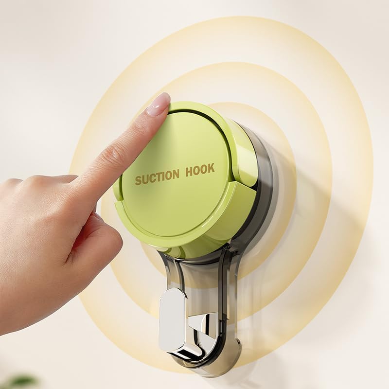 HOMEI Suction Cup Hooks 2 Pack Green