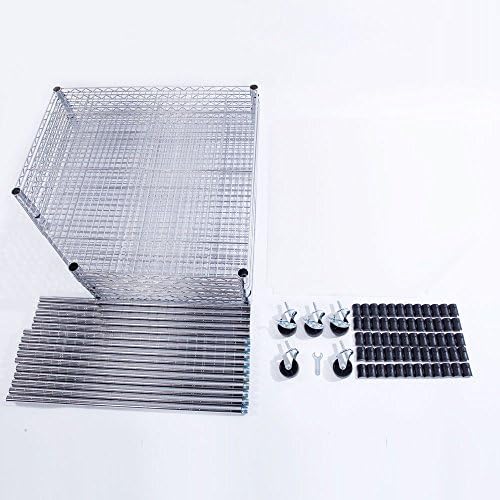 6 Tier Wire Shelving Unit on Wheels for Home Organization