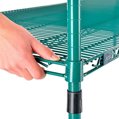 Nexel 3 Tier Wire Shelving Unit Poly-Green 36x14x34