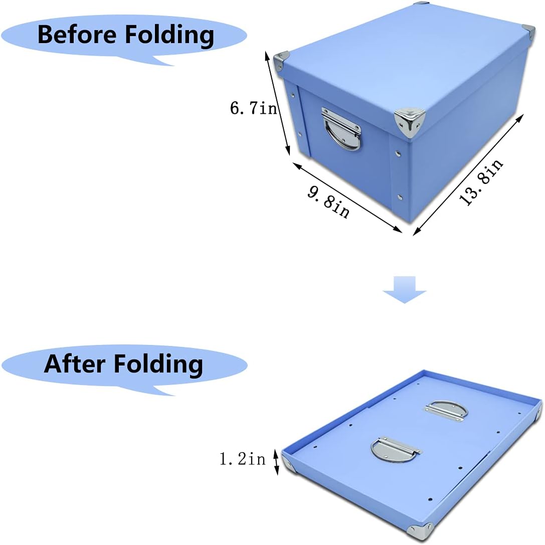 GUOZI Collapsible Storage Box with Handles and Metal Corners