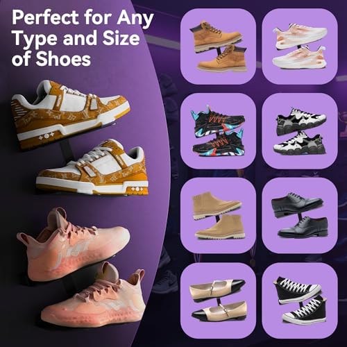 AIYOTAR 2 Pack H Type Wall Floating Shoe Rack