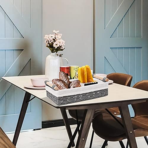 Wicker Storage Baskets Set of 2 for Bathroom Counter