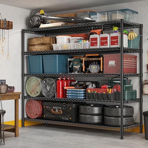 REIBII 857 Inch Heavy Duty Storage Shelving Unit with Wheels and Feet