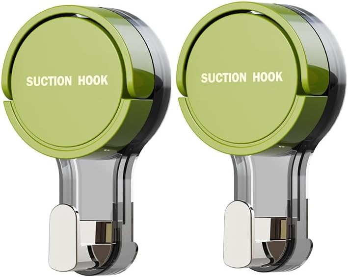 HOMEI Suction Cup Hooks 2 Pack Green
