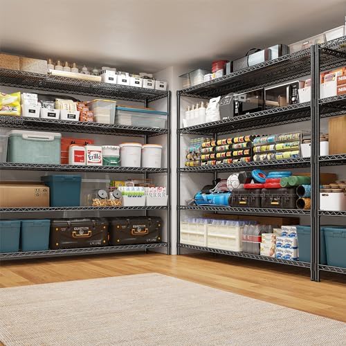 REIBII 857 Inch Heavy Duty Storage Shelving Unit with Wheels and Feet