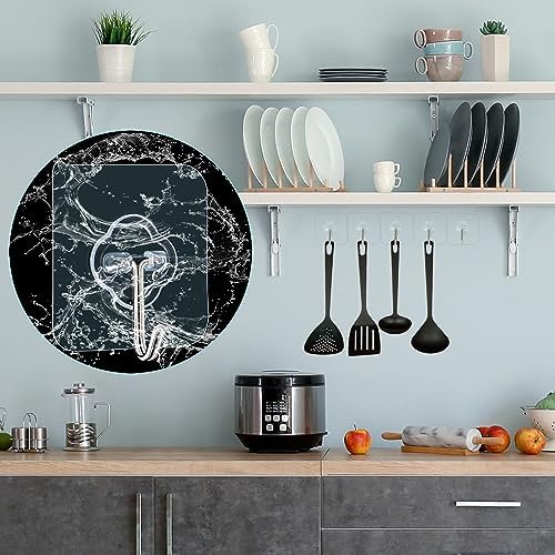 32 Pack Adhesive Hooks 33lb Max Load Transparent Reusable Wall Hooks for Kitchen Bathroom Shower Office and Home
