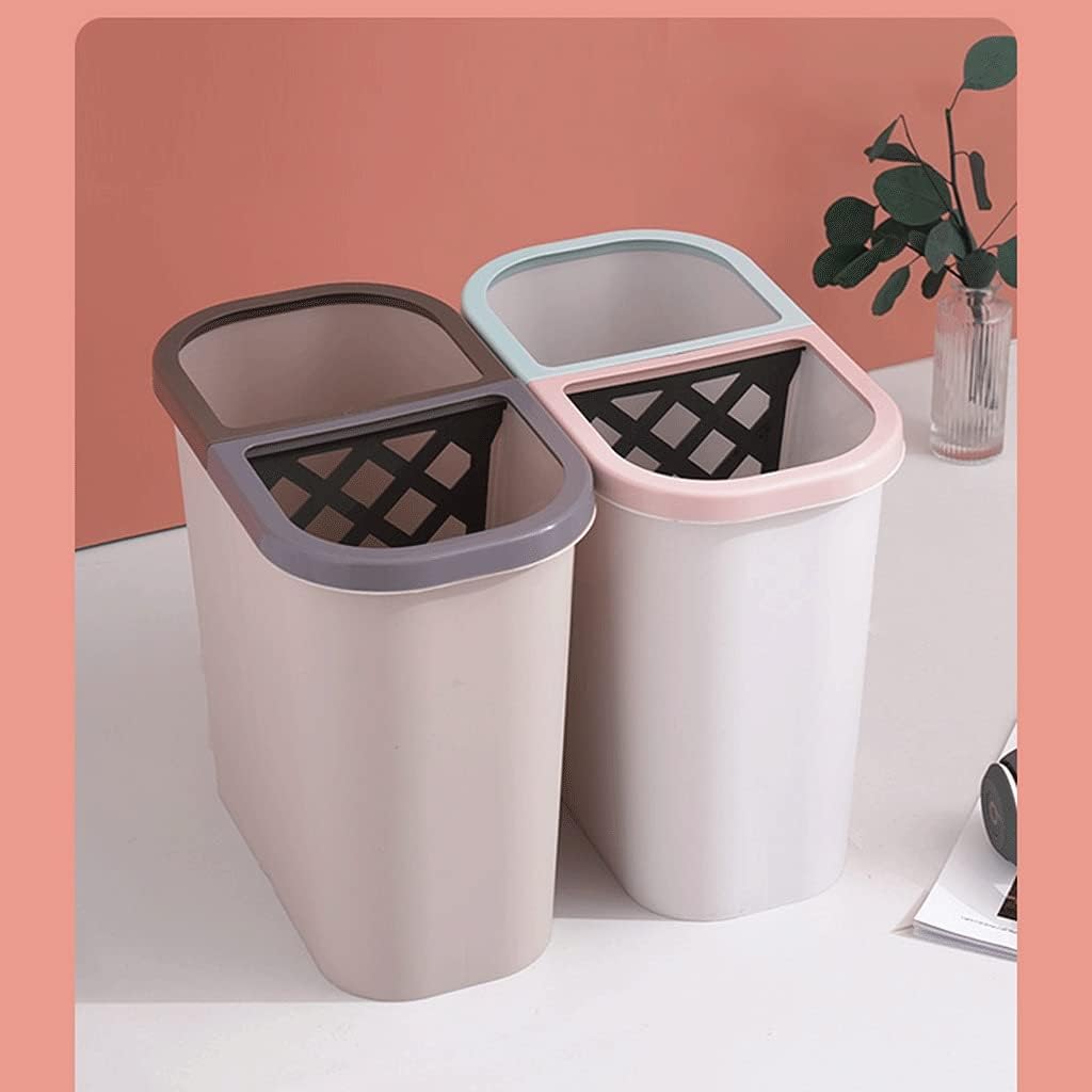 Bins Recycling Waste Bin For Kitchen Home Decor With Wooden Handle