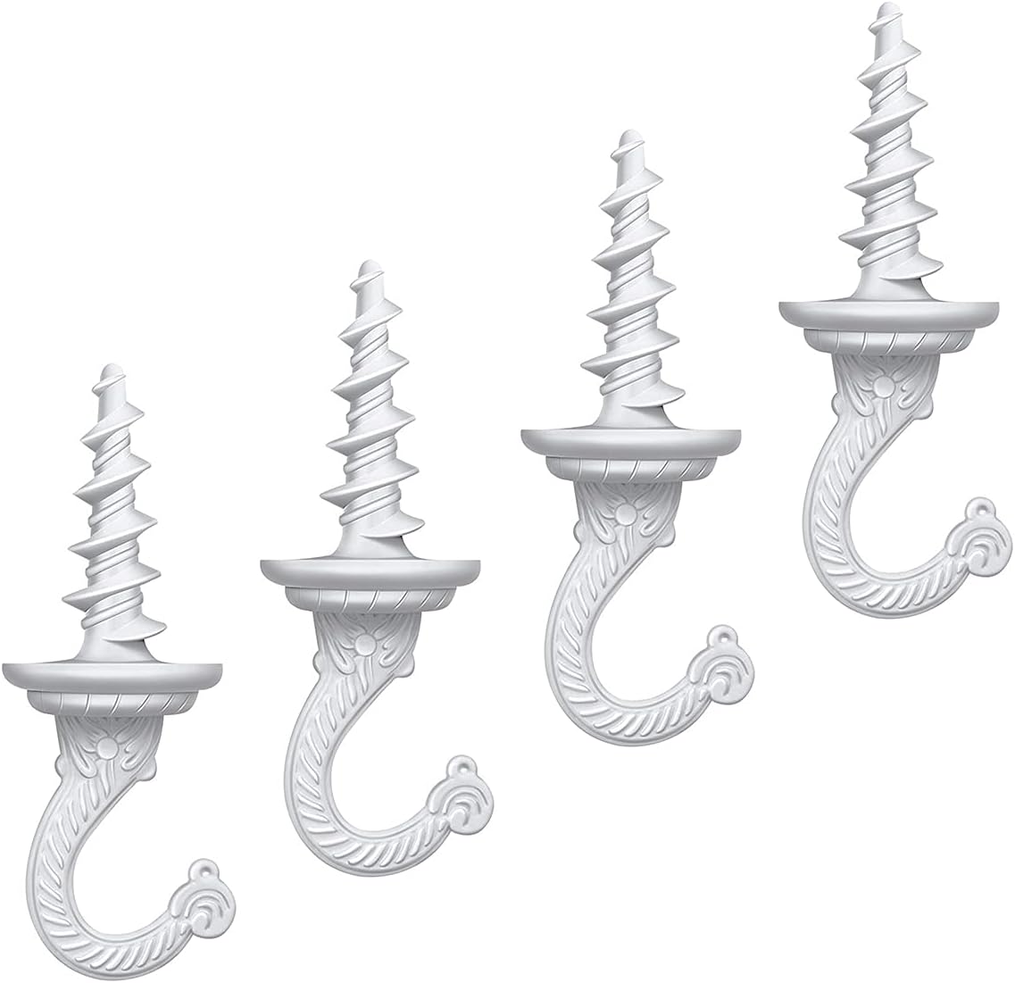 4 Pieces Heavy Duty Swag Ceiling Hooks for Hanging Plants and Decorations White