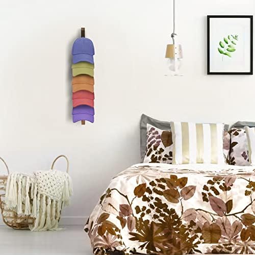 2PCS Wall Mounted Wooden Hat Rack for Baseball Caps