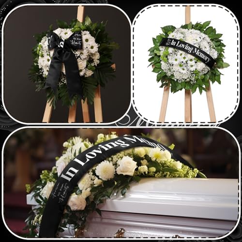 Funeral Sash for Casket or Wreath - Black 58x4 Inch