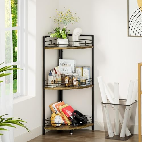 BUTUNITA 3-Tier Corner Shelf Unit - Brown