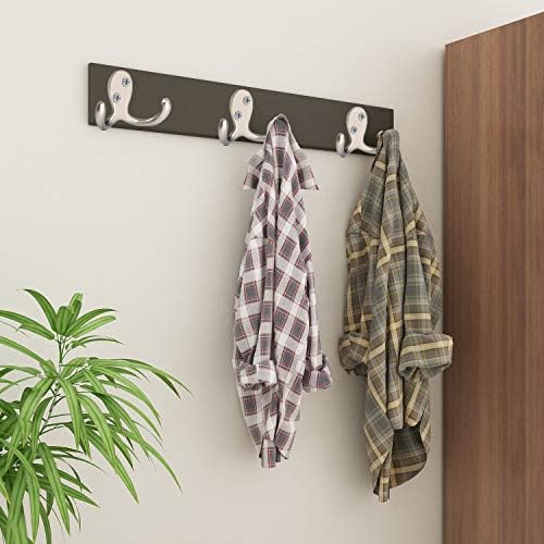 IBosins 8 Pack Heavy Duty Double Prong Coat Hooks Wall Mounted with Screws