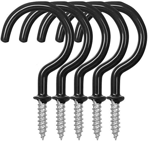 25 Pack Vinyl Ceiling Hooks for Kitchen Storage - Black