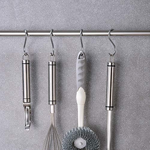 40 Pack S Hooks - Heavy Duty Stainless Steel Hooks for Kitchen Bathroom Closet Workshop Use