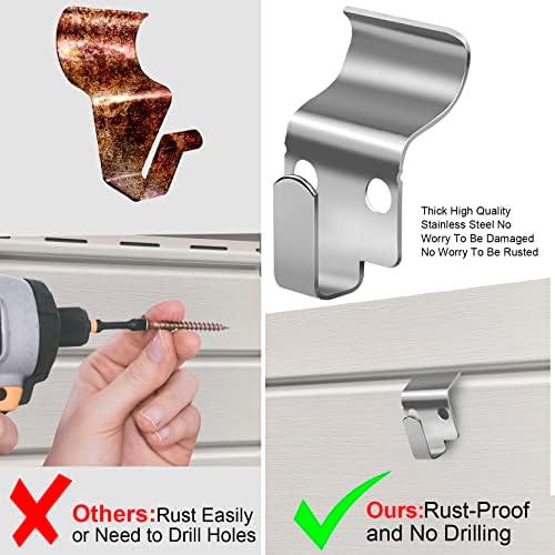 Vinyl Siding Hooks 10 Pack No Drilling 30lbs Capacity
