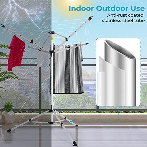 JS HANGER 4-arm Aluminum Clothesline Drying Rack