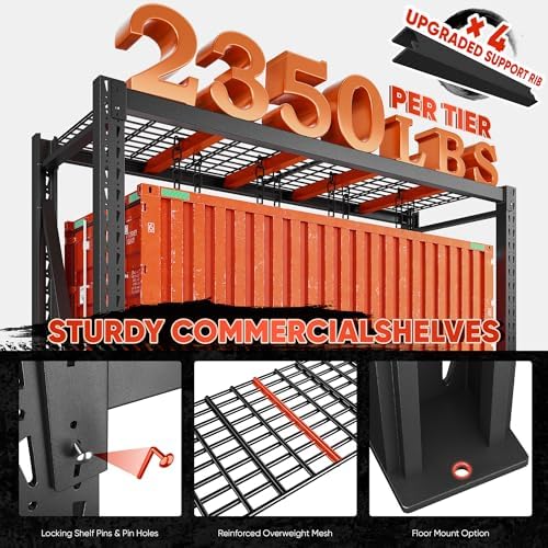 Bepatio 9400LBS Heavy Duty 4 Tier Shelving Unit Black