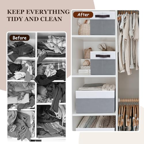 Criusia 4 Pack Storage Baskets for Shelves and Closets