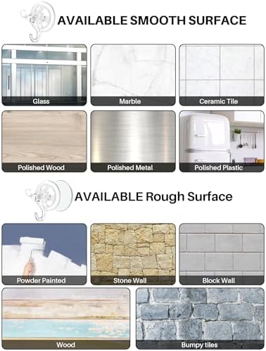 AENTGIU 5 Pack Strong Suction Cup Hooks for Glass Wood and All Surfaces