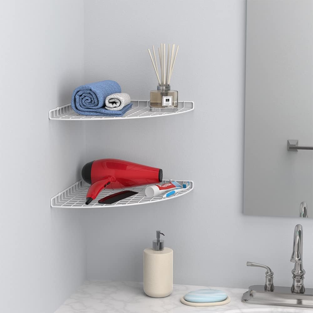 ClosetMaid Corner Shelf Organizer White 12x12 Inches