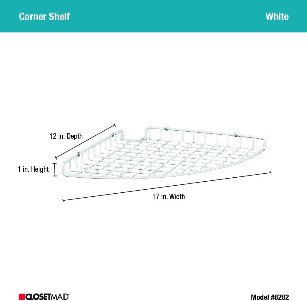 ClosetMaid Corner Shelf Organizer White 12x12 Inches