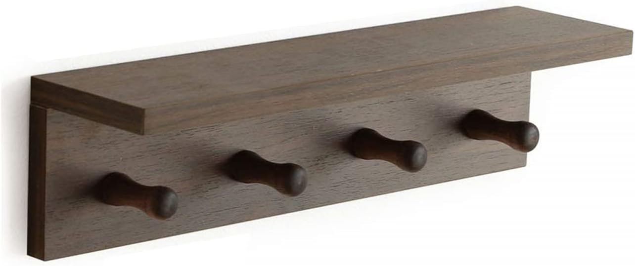 XAOMLP Walnut Finish Wall-Mounted Coat Rack