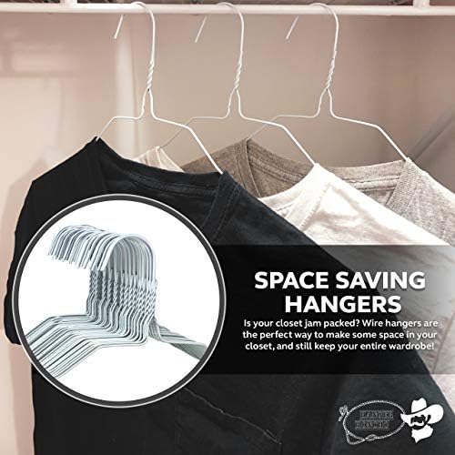 100 Pack 18 Inch Wire Hangers for Standard Clothes