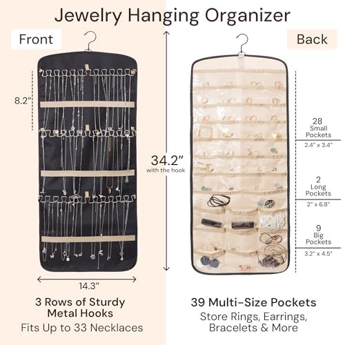 Boxy Concepts Necklace Holder 2 Pack Wall Mount