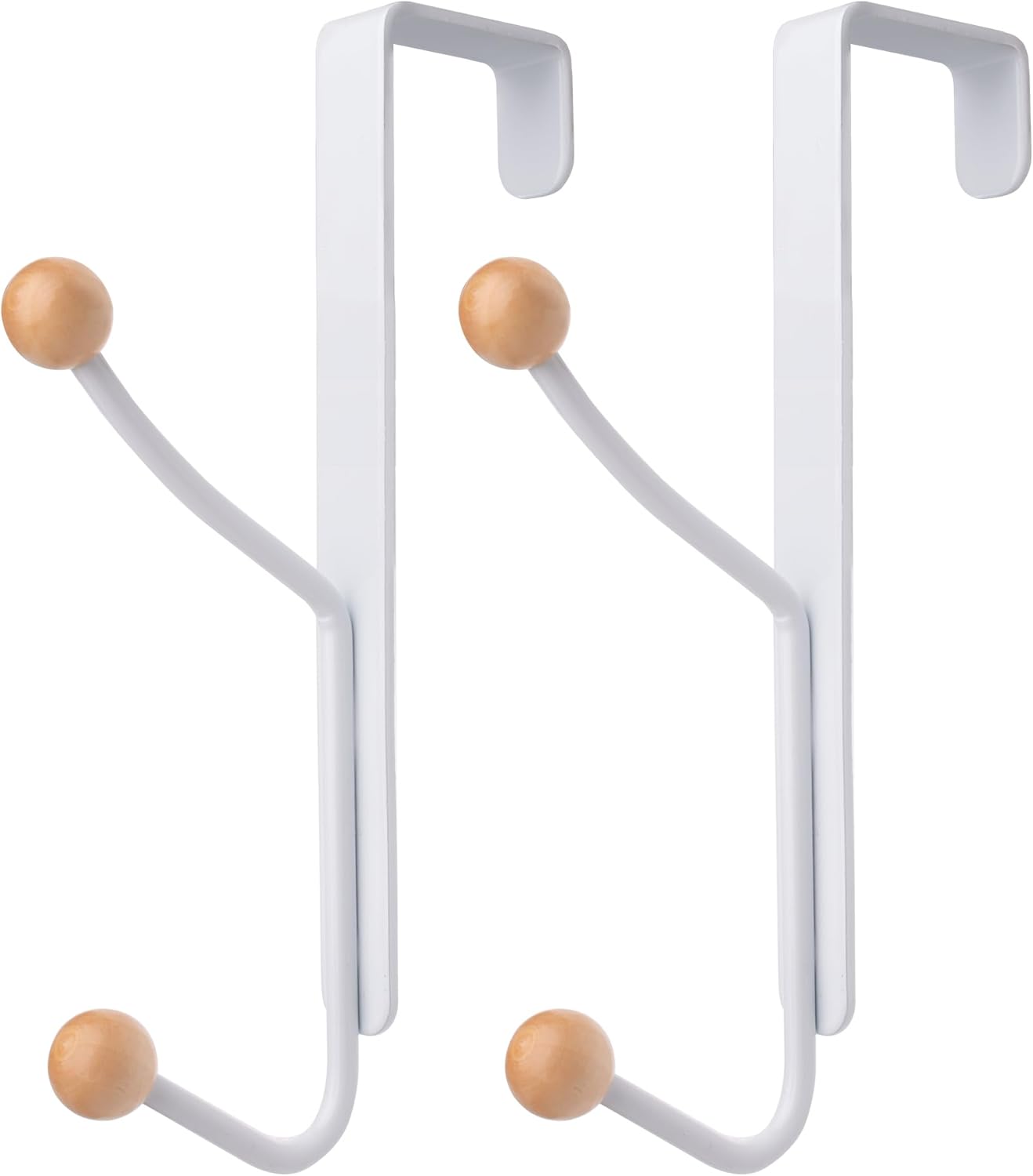 KitchLife Door Hooks 2 Pack White Heavy Duty