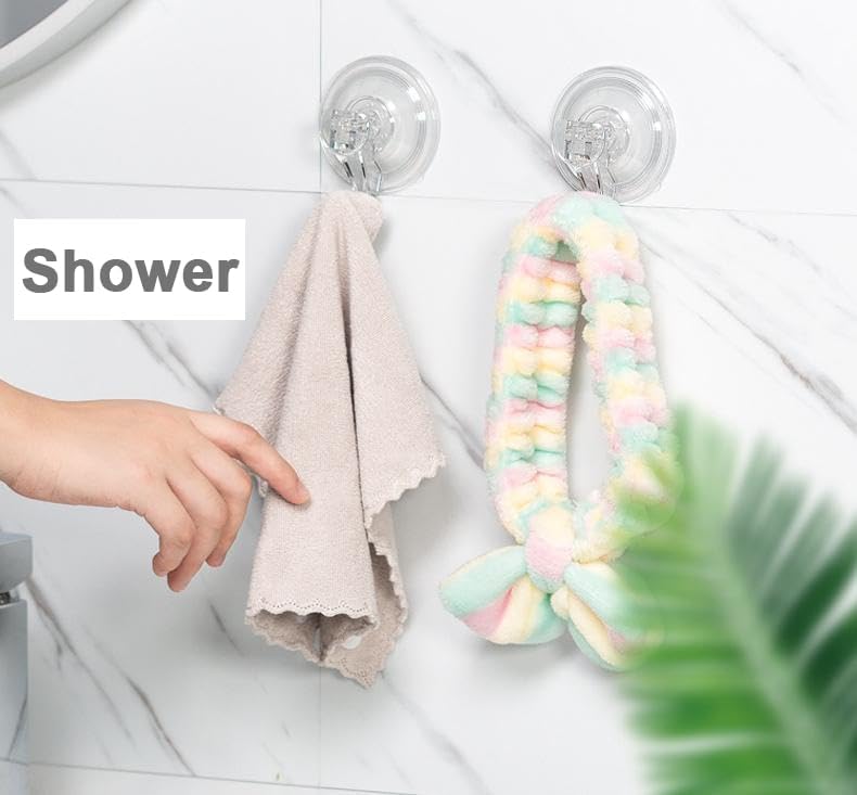 6 Pack Clear Suction Cup Hooks Heavy Duty Reusable Wreath Hangers for Glass Windows Smooth Doors