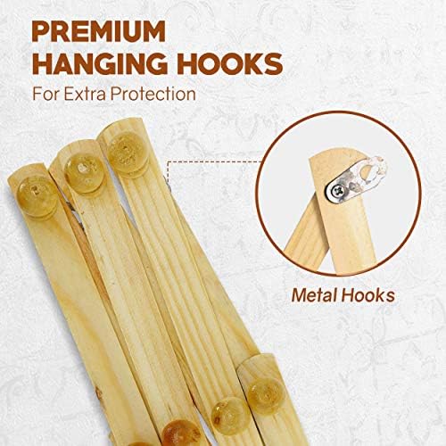 RAM-PRO Expandable Wooden Coat Rack with Hooks Set of 2