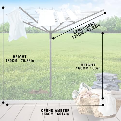 Heavy Duty Outdoor Umbrella Drying Rack with 12 Lines