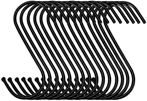 30 Pack Black Steel S Hooks for Kitchen and Garage