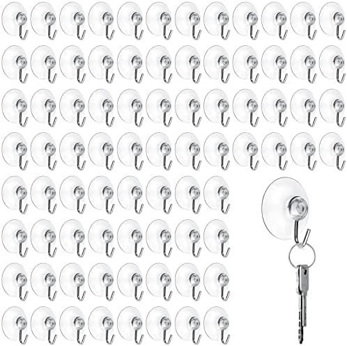 Mudder Suction Cup Hooks with Metal Hooks - 50 Pieces 45 mm