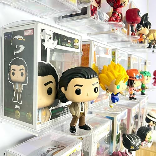 10-Pack Collapsible Acrylic Wall Shelf for Funko Pop Display