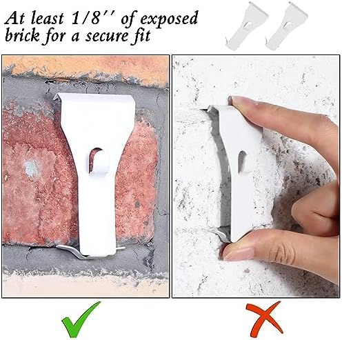 Ripeng 8 Piece Wall Clips Hooks for Brick No Drill Hanging