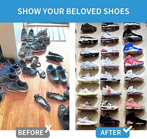 6 PCS Acrylic Floating Shoe Rack Wall Mount Organizer