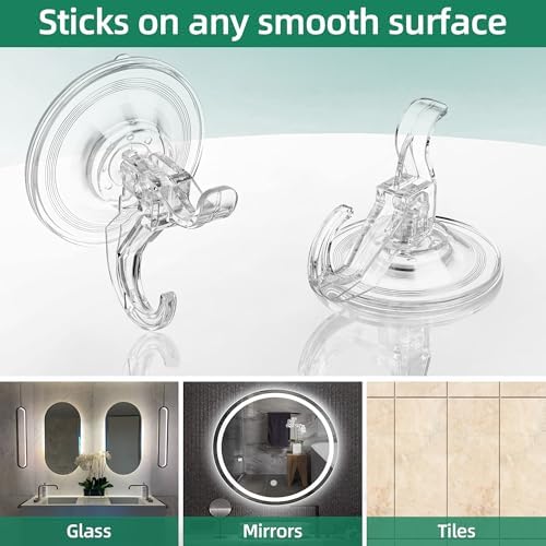 Goabroa 3 Pack Heavy Duty Suction Cup Hooks for Shower and Glass