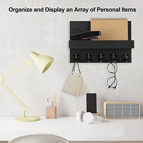 Lwenki Key Holder with Wall Shelf and Hooks
