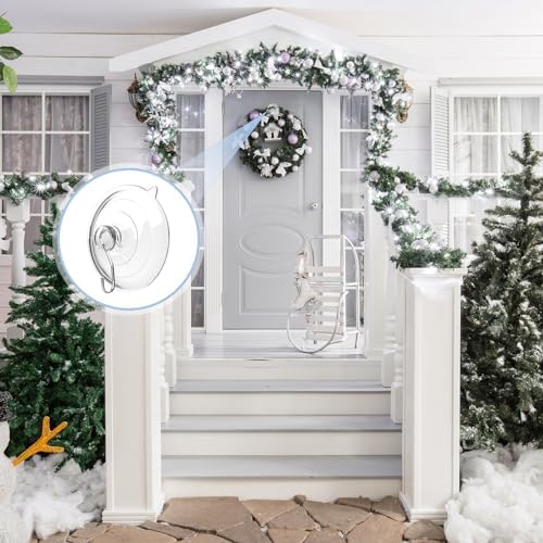 HangerSpace Suction Cup Hooks 8 Pack - 25 Inch Clear for Kitchen Bathroom Shower Wall Window Door