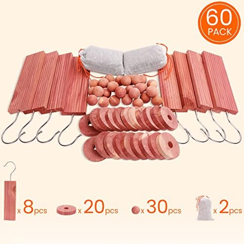 Homode Cedar Blocks for Clothes Storage Set of 60