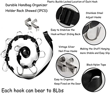IZUS 20 Hook Bag Organizer Holder for Closet and Door 2Pcs