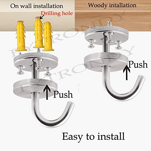 Stainless Steel Ceiling Hooks with Screws 4 Pack