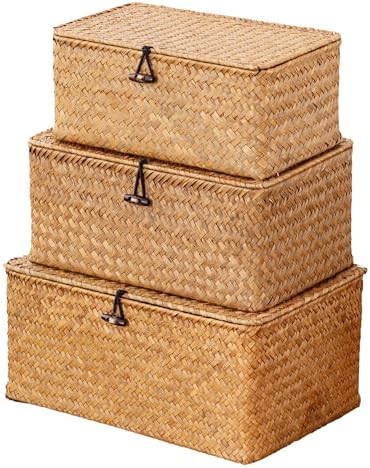 Nonam Handwoven Seagrass Storage Bin Set of 3