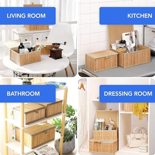 Bamodi Bamboo Storage Boxes Set of 3