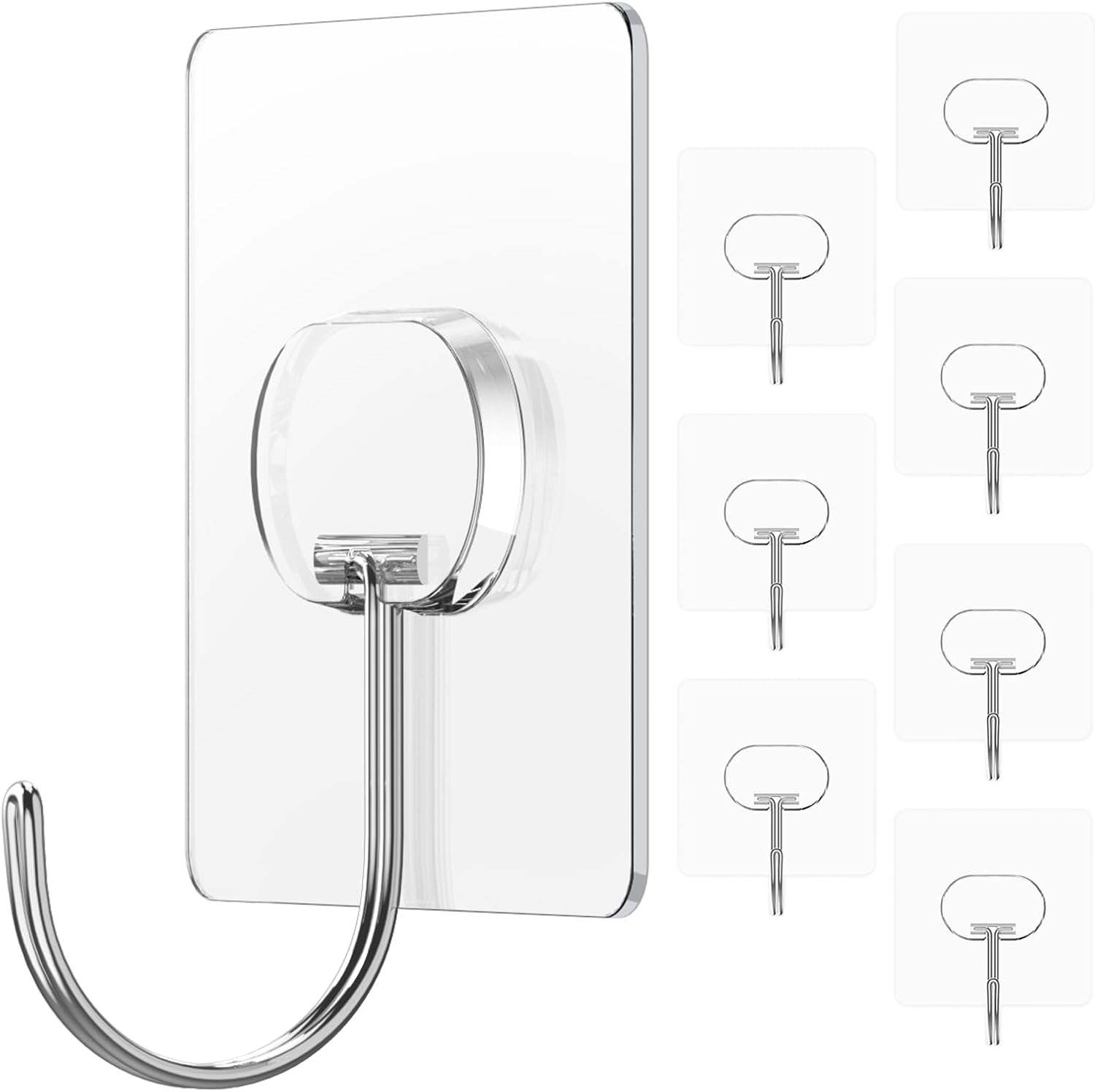 Large Heavy Duty Self Adhesive Hooks 8 Pack